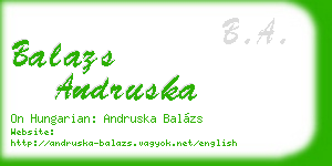 balazs andruska business card